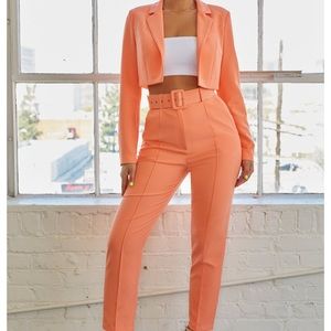 Oh Polly Bossy High Waisted Set in coral